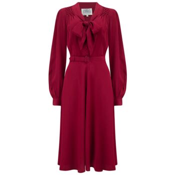 Eva Dress In Windsor Wine Vintage 1940s Style, 2 of 2