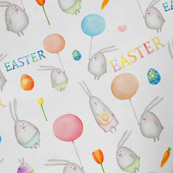 Easter Wrapping Paper Roll Or Folded Bunny And Balloon, 2 of 2
