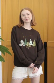 Embroidered Mystical Woodland Tree Sweater, 2 of 5