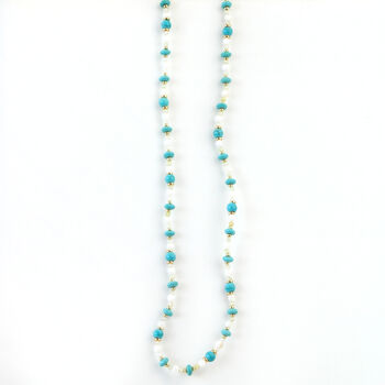 Turquoise And White Bead Necklace, 2 of 3