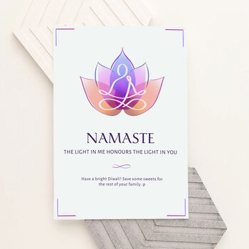 Personalised Diwali Namaste Wall Print, 3 of 6
