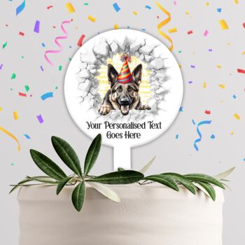 Personalised German Shepherd Birthday Break Through Dog, 4 of 8