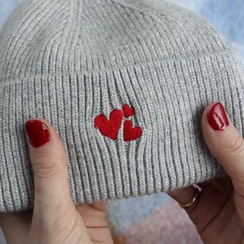Personalised Cashmere Valentine Hat And Gloves Gift Set, 4 of 9