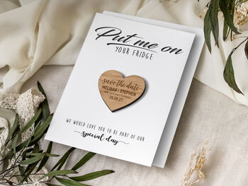 Save The Date Heart Magnets Wedding Invitations, 7 of 9