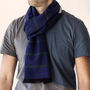 Men's Reversible Stripe Colour Block Cashmere Scarf, thumbnail 1 of 4