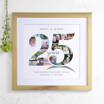 Personalised Silver Wedding Anniversary Collage, 10 of 11