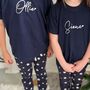 Kid's Navy Star Christmas Pyjamas, thumbnail 1 of 4