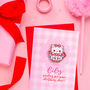 Personalised Message Christmas Card With Teacup Cat Pin, thumbnail 3 of 3
