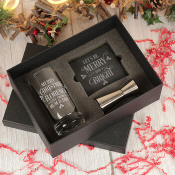 Merry Christmas Message Highball Glass And Gift Boxed Set, 7 of 9