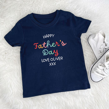 Personalised Happy Father's Day Kids T Shirt, 2 of 6