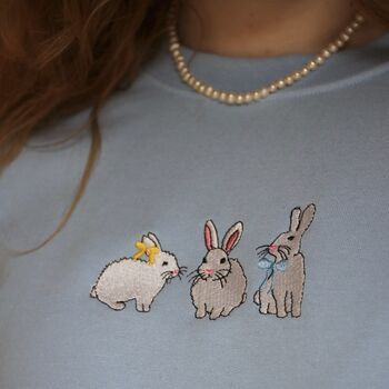 Trio Of Rabbits Embroidered Sweater, 7 of 9