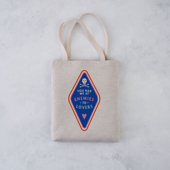 'You Had Me At Enemies To Lovers' Book Lover Tote Bag, 3 of 5