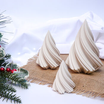 Trio Of Swirl Christmas Trees Decorative Ornament Set, 2 of 5