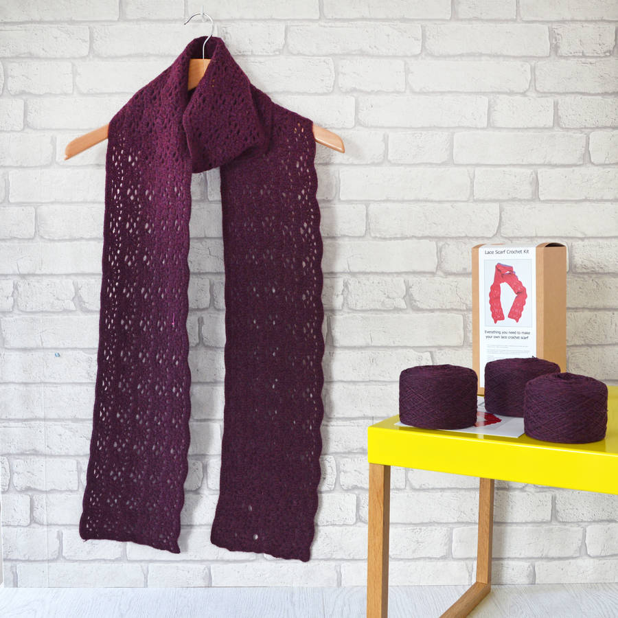 Oversize Lace Crochet Scarf Kit By Solid And Marl