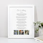 Use Your Own Photos And Poem Personalised Handmade Print, thumbnail 4 of 8