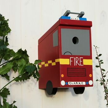Personalised Fire Engine Bird Box, 4 of 10