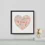 Custom Map Heart Wedding Wall Art Print, 37cm, thumbnail 6 of 6