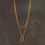 Layered Gold Carabiner Necklace With Double Chain, thumbnail 7 of 7