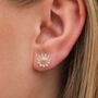 Large Sterling Silver And Gold Daisy Flower Stud Earrings, thumbnail 3 of 7