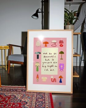 Funny Lamp Lover Cosy Living Room Art Print, 4 of 4