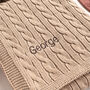 New Baby Boy Luxury Cotton Knitted Cable Blanket, thumbnail 9 of 12