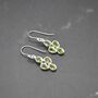 Peridot Sterling Silver Drop Earrings August Birthstone, thumbnail 7 of 9