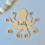 Personalised Octopus Wooden Name Sign, thumbnail 3 of 4