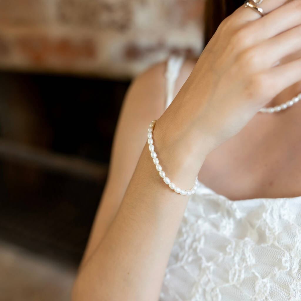 Natural Freshwater Real Seed Pearl Strand Bracelet, 1 of 5