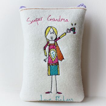 Personalised Super Gran Embroidered Phone Case, 8 of 10