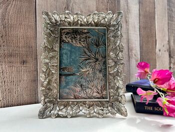 Silver Ornate Leaf Photo Frame 6x4 Portrait / Landscape Gift, 8 of 8