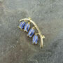 Bluebell Flower Brooch, Gold Tone, thumbnail 2 of 4