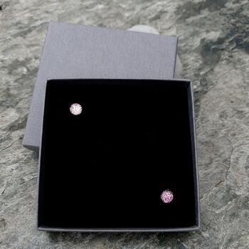 Small Pink Fused Glass Sterling Silver Stud Earrings, 10 of 12