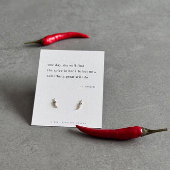 Something Great Sterling Silver Chilli Earrings, 2 of 10