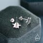 Mismatched Ghost Stud Earrings In Sterling Silver, thumbnail 3 of 12