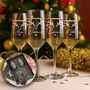 Personalised Christmas Reindeer Antlers Champagne Flutes And Gift Boxed Sets, thumbnail 1 of 5