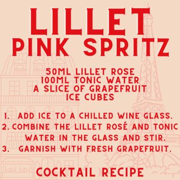 Personalised Lillet Rose Vermouth Wine Gift Set, 2 of 5