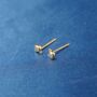 Tiny Gold Bear Stud Earrings, Kids Small Studs, thumbnail 3 of 7