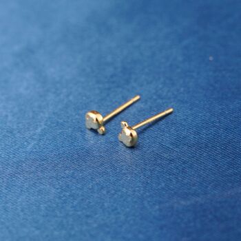 Tiny Gold Bear Stud Earrings, Kids Small Studs, 3 of 7