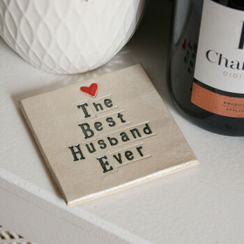 The Best Husband Ever Ceramic Coaster, 5 of 9