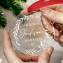 Personalised First Christmas Married Christmas Bauble, thumbnail 1 of 10