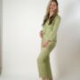 Olive Green Dog Tooth Full Sleeve Pyjama Set, thumbnail 3 of 5
