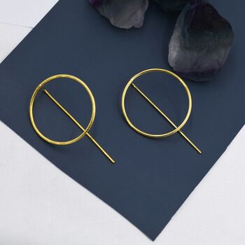Stelring Silver Large Circle Ear Jacket Earrings, 4 of 11