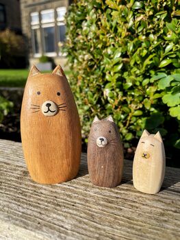 Wooden Family Of Three Cats, 4 of 6