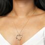 Crystal Flower And Bee 'Love' Pendant Necklace In Gold, thumbnail 1 of 4