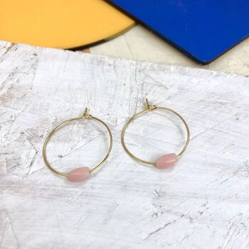 Minimal Glass Coloured Bead Hoop Earrings, 6 of 12