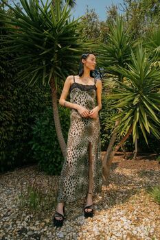 Green Leopard Lace Maxi Dress, 3 of 3