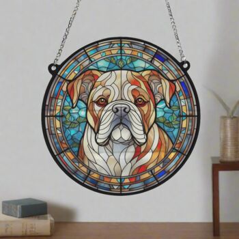 Bulldog Stained Glass Effect Suncatcher, 6 of 6