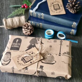 A Christmas Carol Luxury Kraft Wrapping Paper, 4 of 5