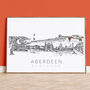 Aberdeen City Skyline Black And White Art Print, thumbnail 1 of 6