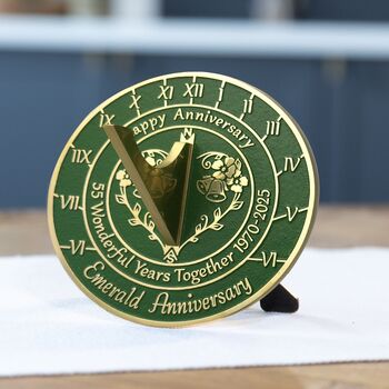 55th Emerald Anniversary Sundial Gift Celebration Present, 4 of 5